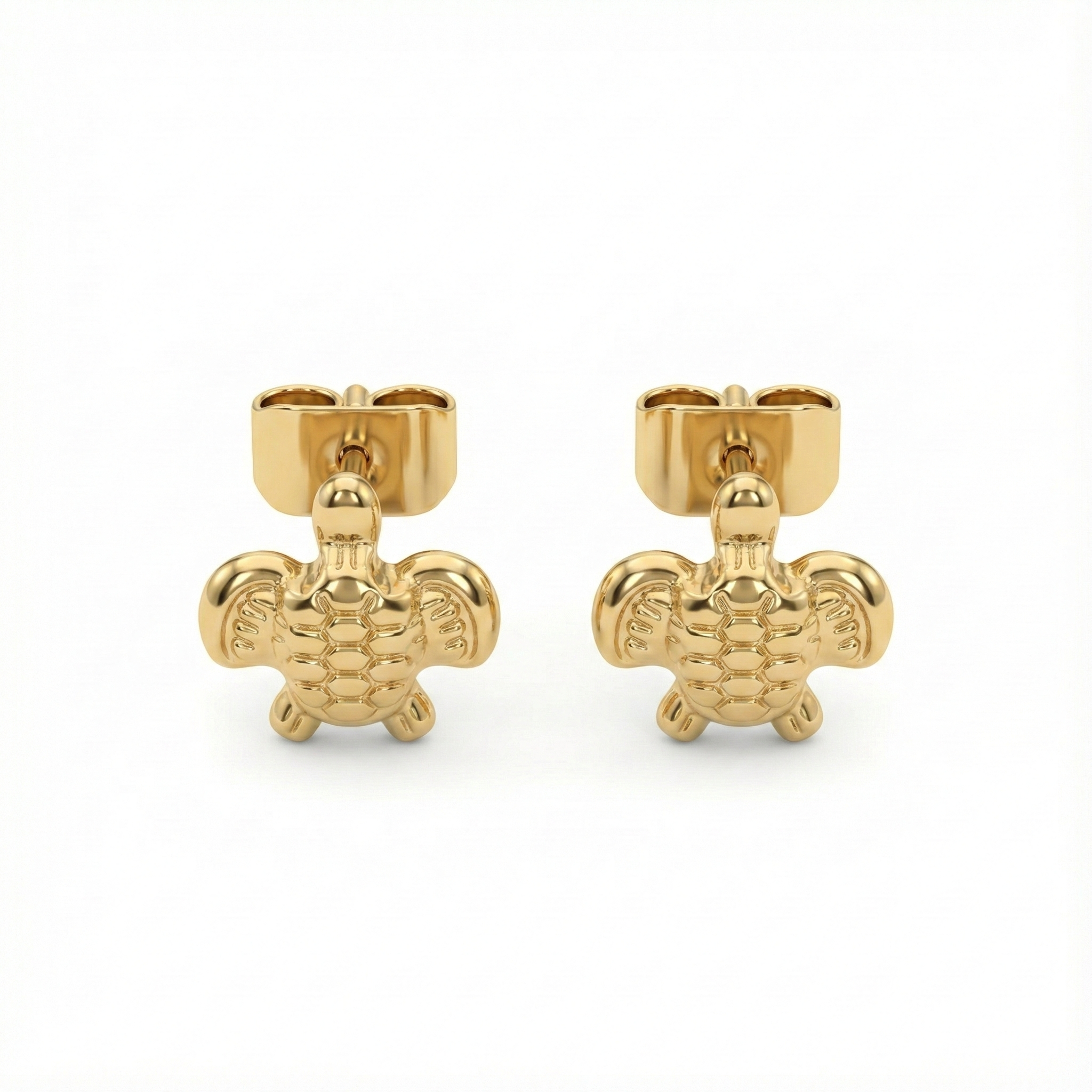 Boucles d’oreilles tortue en acier inoxydable couleur doré